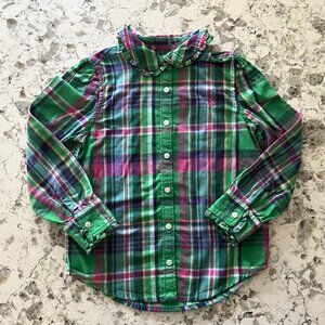 POLO Ralph Lauren plaid ruffled blouse size 5